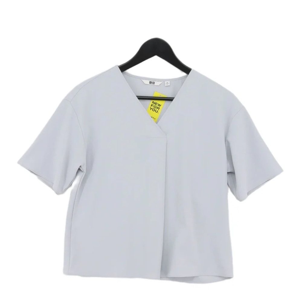 Uniqlo Drape V Neck Short Sleeve Blouse